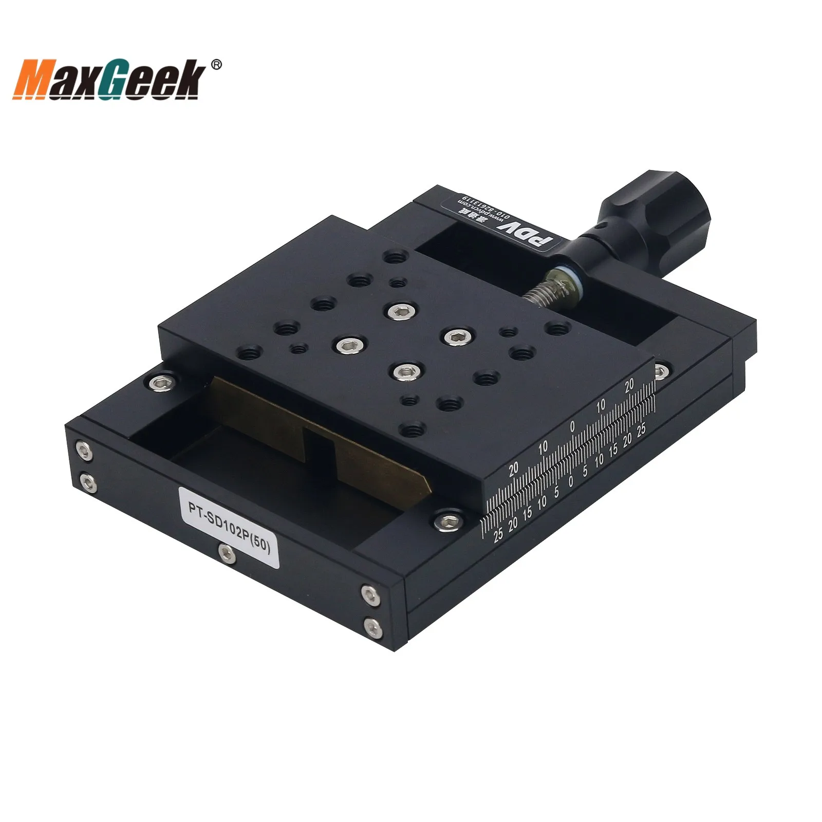 Maxgeek PT-SD102 X Axis Manual Linear Stage 50mm Translation Stage Manual Platform Optical Sliding Table