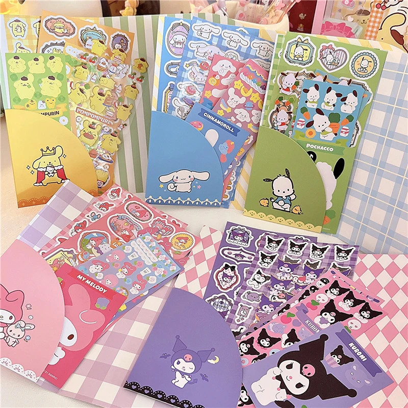 6Pcs/set Kawaii Cartoon Anime Decorative Sticker Scrapbooking Stick Label Diary Album Stickers Korean Stationery Kids Gift