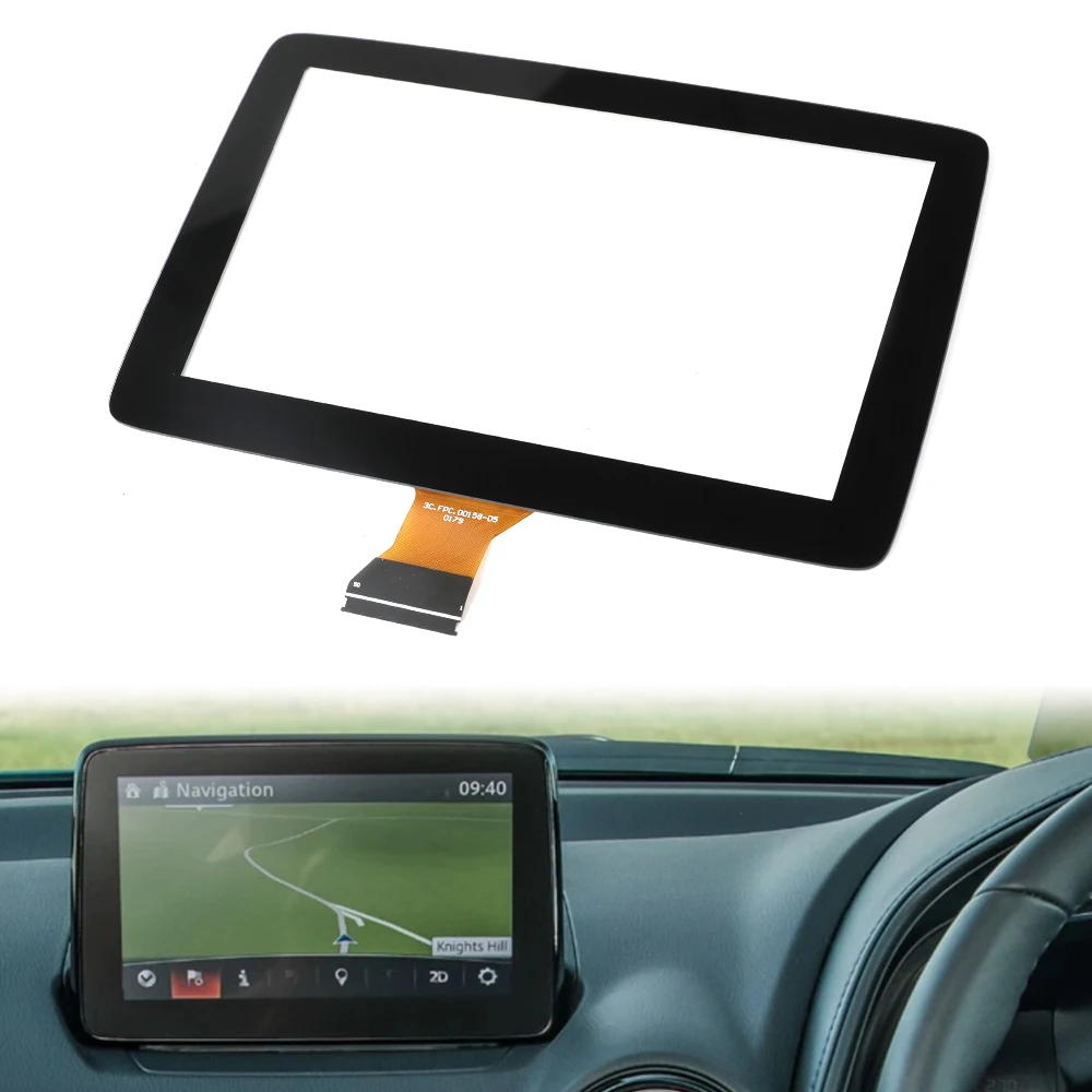 Pantalla Táctil de 7 Pulgadas y 50 Pines D23N611J0 para Mazda 2 2018-2022, CX-3, MX5 2018-2020, Sistema de Navegación para Auto, Pantalla Digitalizadora
