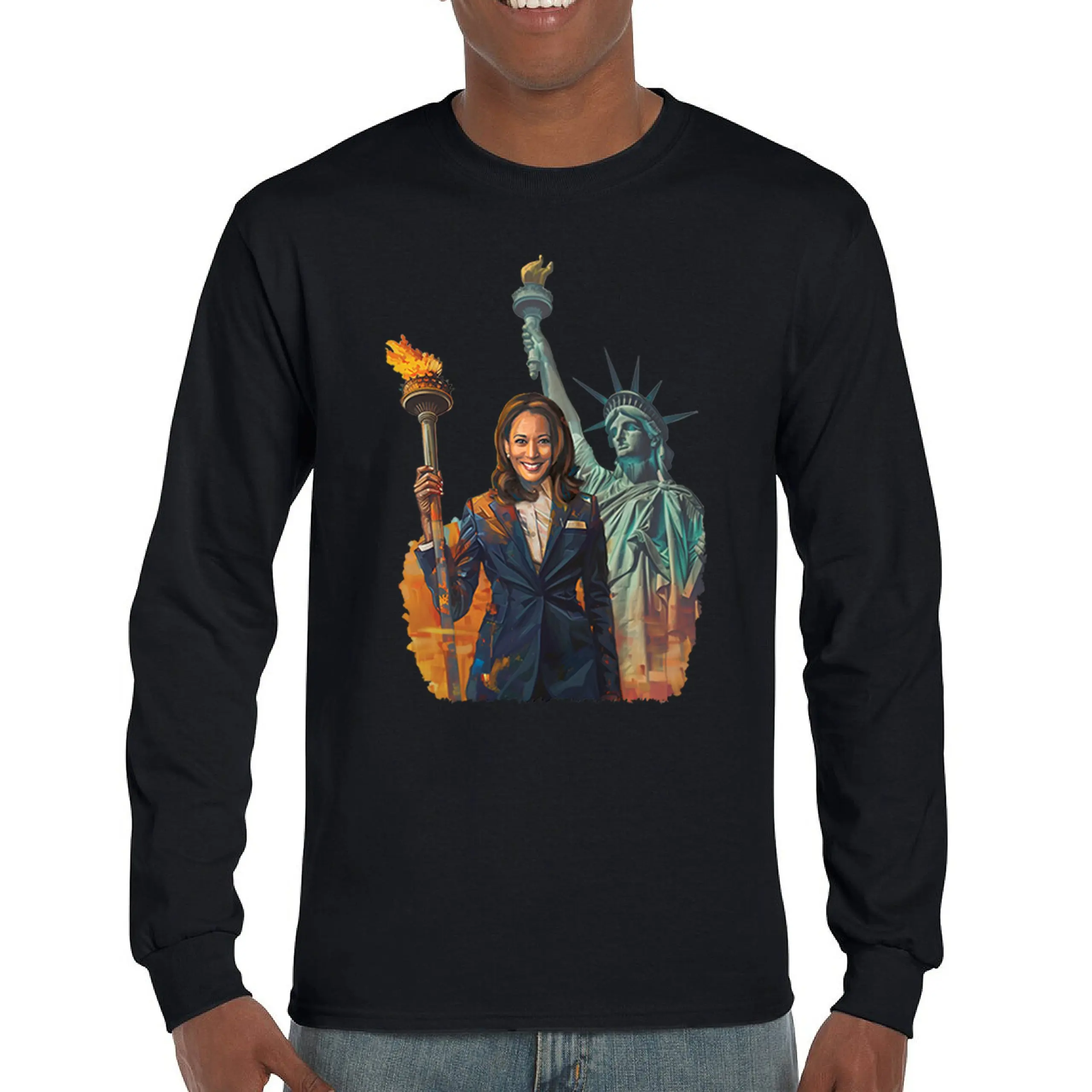 Kamala Harris Liberty Symbol 2024 Long Sleeve T-shirt President 47 I'm Speaking