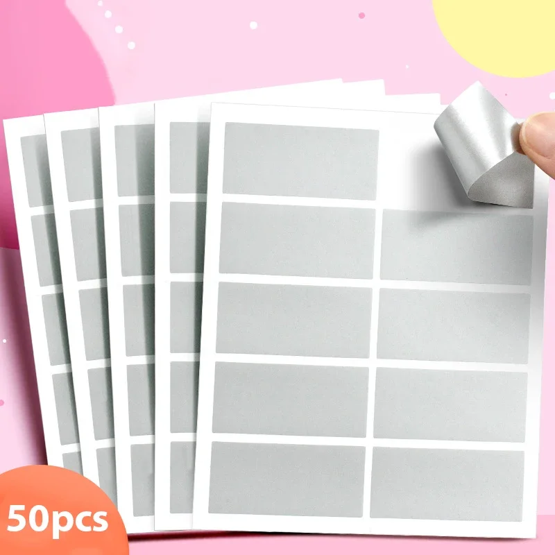 

50 Pcs PVC Scratch-Off Stickers for Party Games, Crafts, and Stationery Fun -DIY Projects