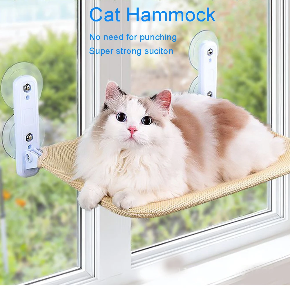 Cat Window Hammock Pet hanging Bed With Mesh or Lint Cloth Removable 45x30cm Sunny Window Seat Cat Supplies