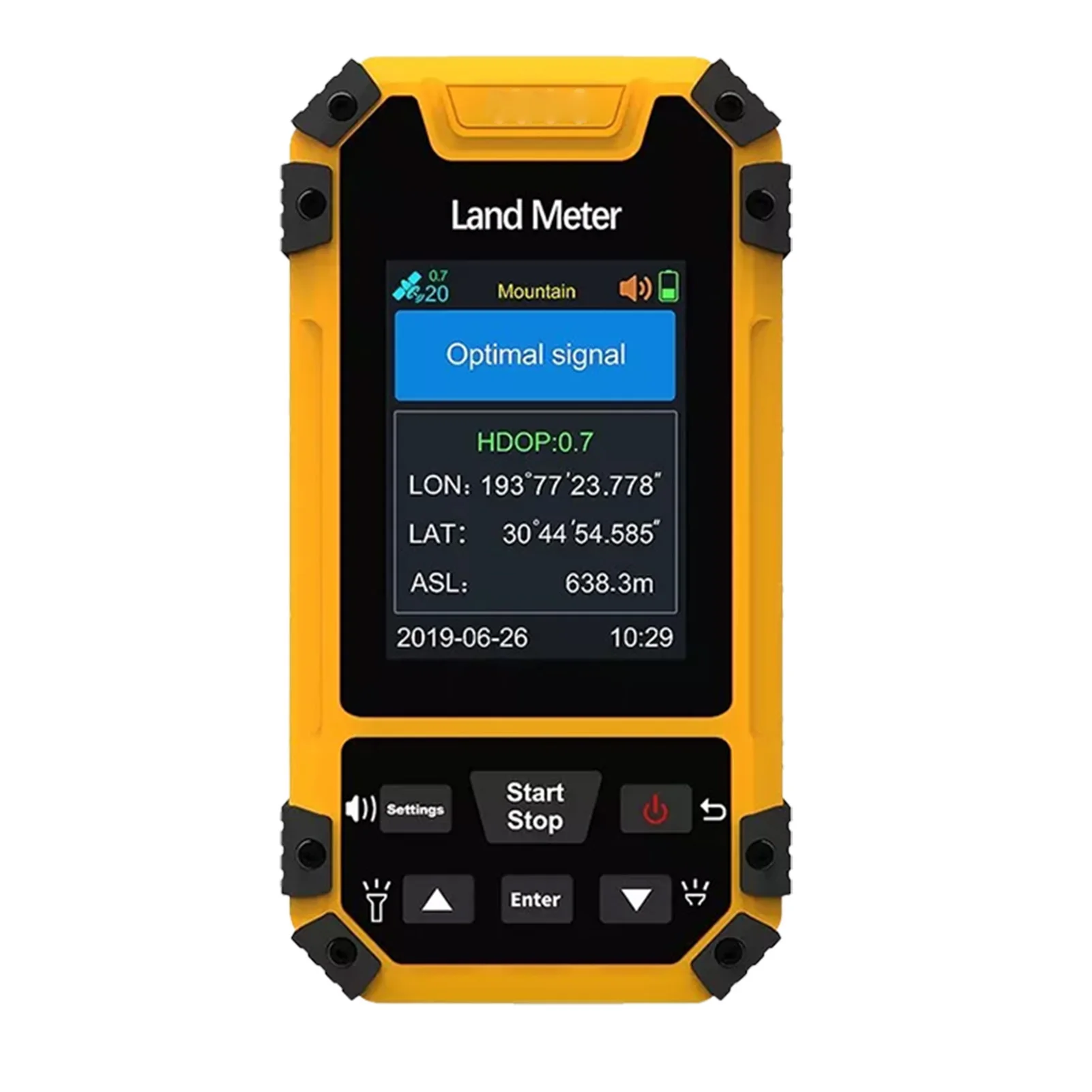 يده منطقة الأرض متر إخراج البيانات نظام تحديد المواقع صوت يطالب لاند متر المسار عرض 2.4in عرض اللون لمنطقة بركة بحيرة هلي