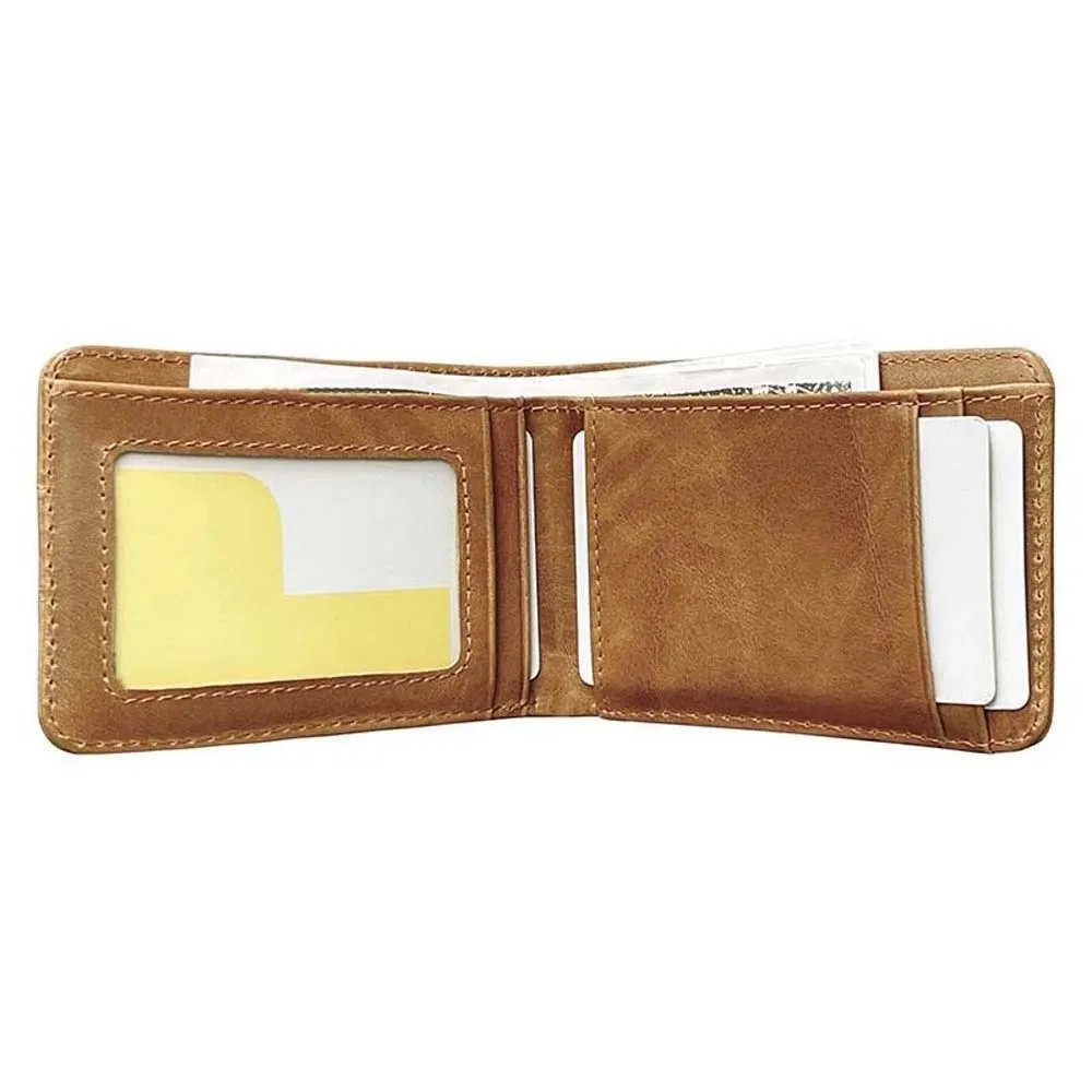 

Кожаный кошелек большой вместимости из ПВХ с защитой от потери, винтажный, с отделениями для денег и карт, мужской, для монет, дорожный