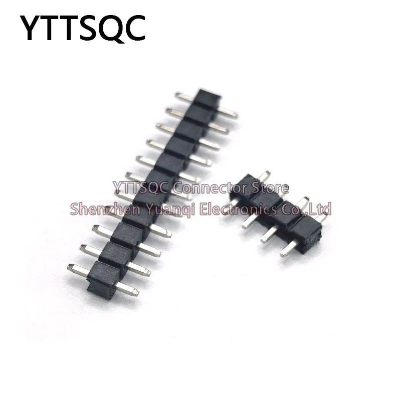 50개 2.54mm 피치 핀 헤더 단일 행 수컷 로우 프로파일 L7.5 분리형 PCB 보드 커넥터 스트레이트 핀헤더 플러그 1*2P-40핀