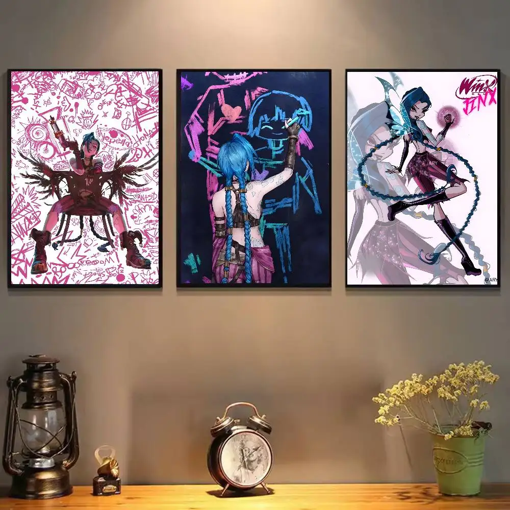 ملصق أنيمي كلاسيكي J-jinx عالي الدقة جدار لاصق مقاوم للماء لغرفة المعيشة المنزلية وغرفة النوم والديكور الجمالي #4