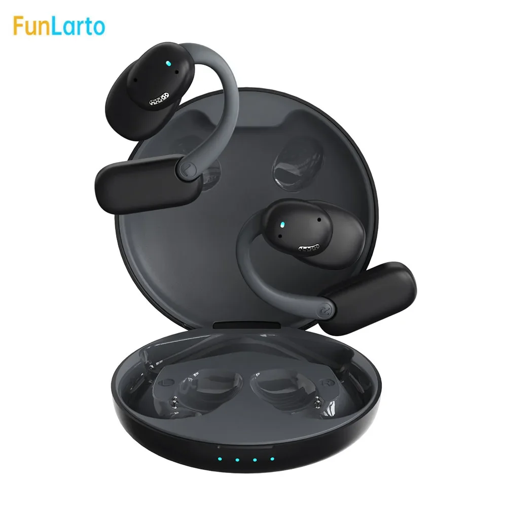 

Open-Ear Wireless Headphones with Surroundings Awareness 4 Mic Bluetooth 5.3 Over-Ear Earbud Hooks for Secure Fit 24hrs Battery