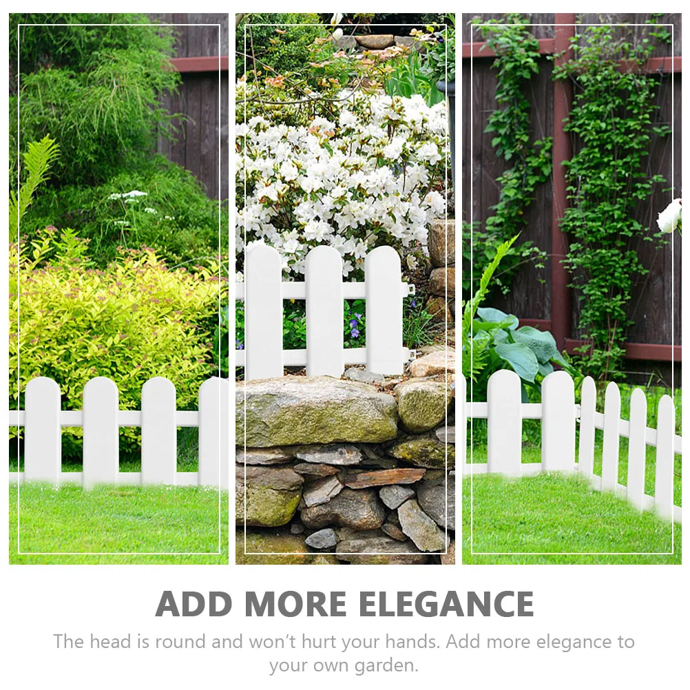 

6Pcs Decorative Garden Fence Plastic Picket Yard Border Fence Outdoor Lawn Edging Garden Decoration Yard Scene Decor