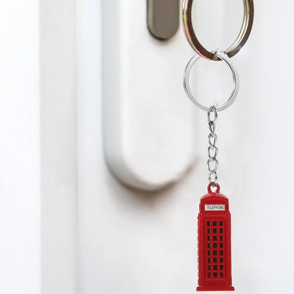 London Telephone Booth Keychain Set – 2pcs Alloy Lightweight Travel Souvenir Gift for Friends & Family