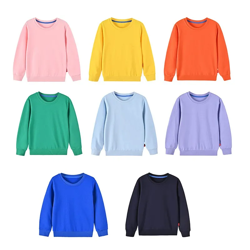 Kids Girl Boy Sweatshirt For Girls Top Clothes Spring Solid Color Long Sleeve T-Shirt Children Clothes Autumn 2-7Y Kids Clothes