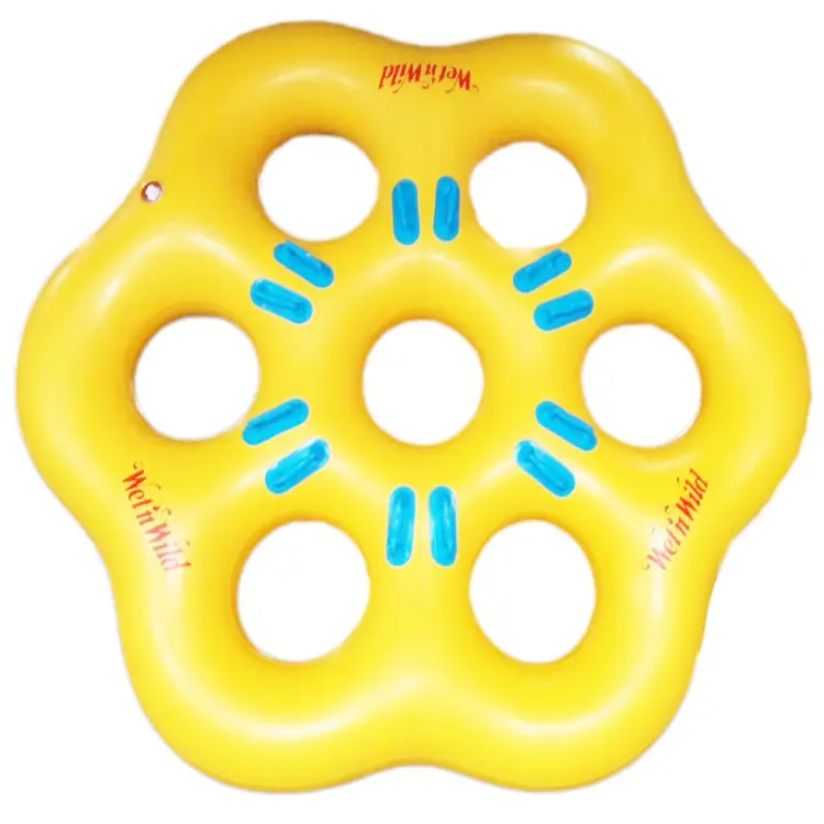 Hot 4 to 6 people Selling Water Park Sports PVC Floating Tube Rings Inflatable Swimming Ring Swim Pool Float