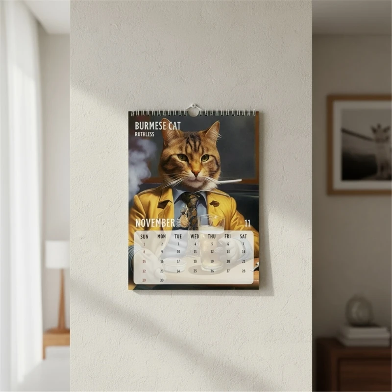 

R1WD Стильный настенный календарь с декором на 2026 год и мелованной бумагой, удобный дизайн чернил