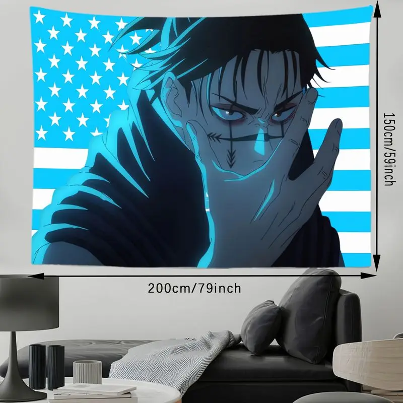 VIKAMA Mantra Returns to the Battle of Bulging Stars and Stripes anime Tapestry Hanging Cloth Chaoku Wall Decoration Room Decor
