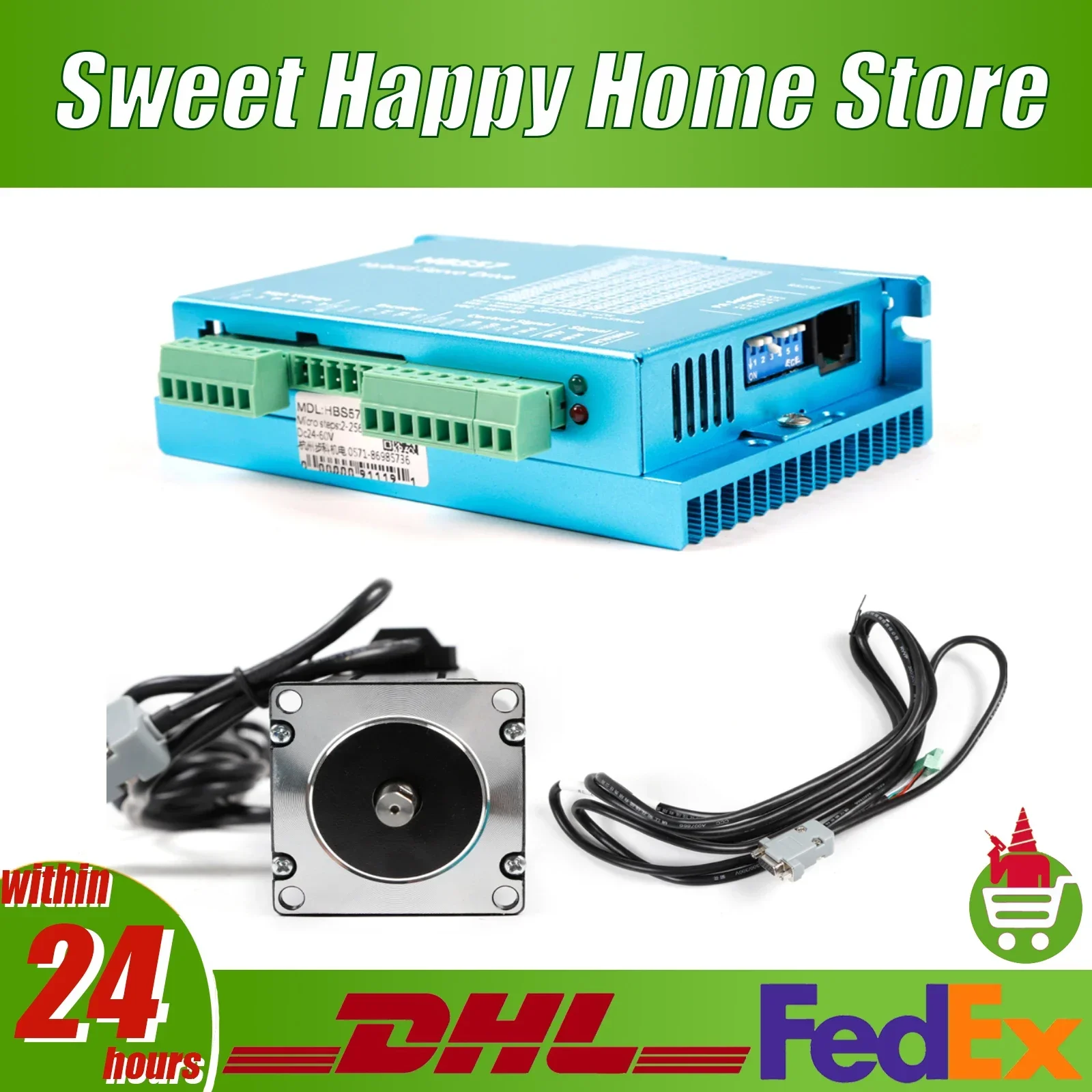 57 Full Closed Loop Stepper Motor Drive set 3.0 NM ACT MOTOR GMBH Nema 23 32-bit DSP Digital Stepper and Driver HBS57