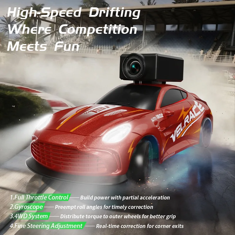 1:43 Scale Alloy Full Proportional RC Drift Car with FPV Camera 4.3-inch Screen Monitor VR Support Multiple Versions Available