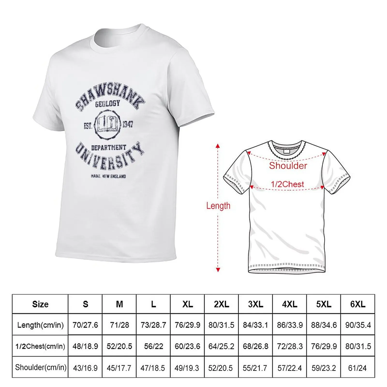 Shawshank University T-Shirt man t shirt luxury man t shirt cotton high quality graphic t shirts for man T-Shirt