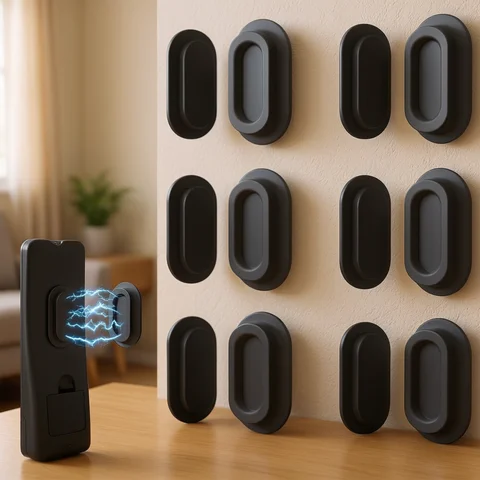 6 Pack Magnetic Remote Control Holder Wall Mount Soft Silicone Remote Control Caddy with Strong Adhesive Remote Holder