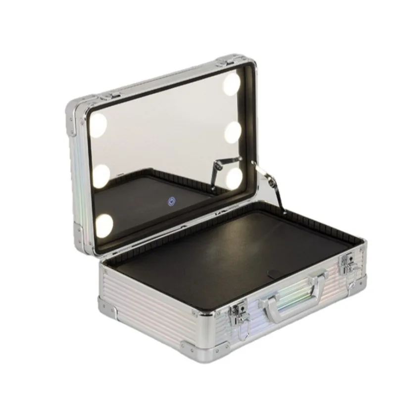 Suitcase for makeup artist, embroidery toolbox with mirror c