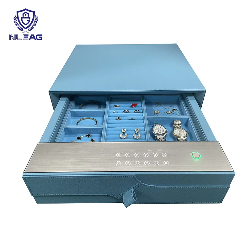 

Factory Best-selling Fingerprint Password Flip Up Storage Box Car Mounted Office And Household Small Mini Safe