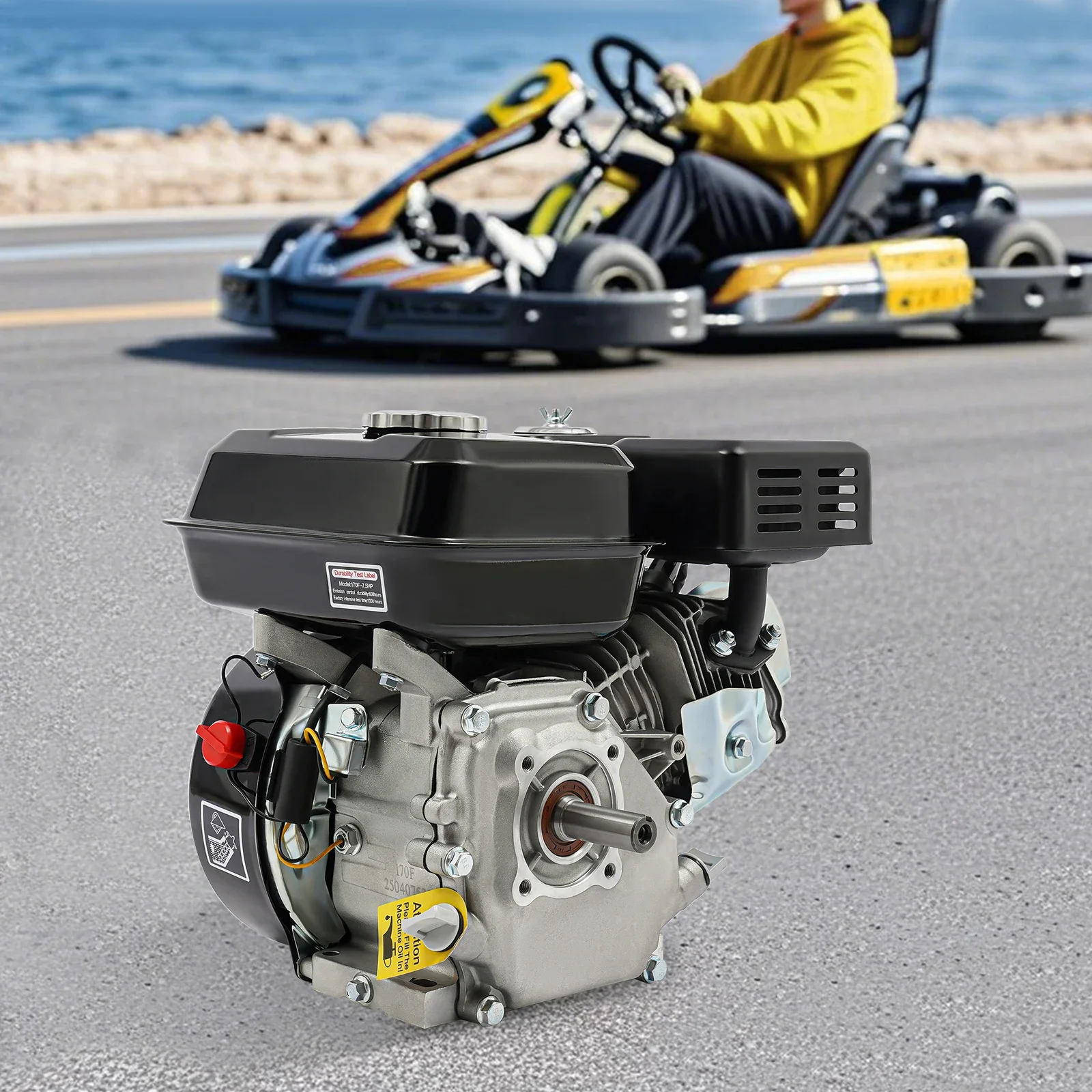Motor de Gasolina de 7.5 HP, 3600 RPM, Monocilíndrico, 212cc, 4 Tiempos, Motor de Repuesto Mejorado para Go-Kart, Arranque Manual, Nuevo