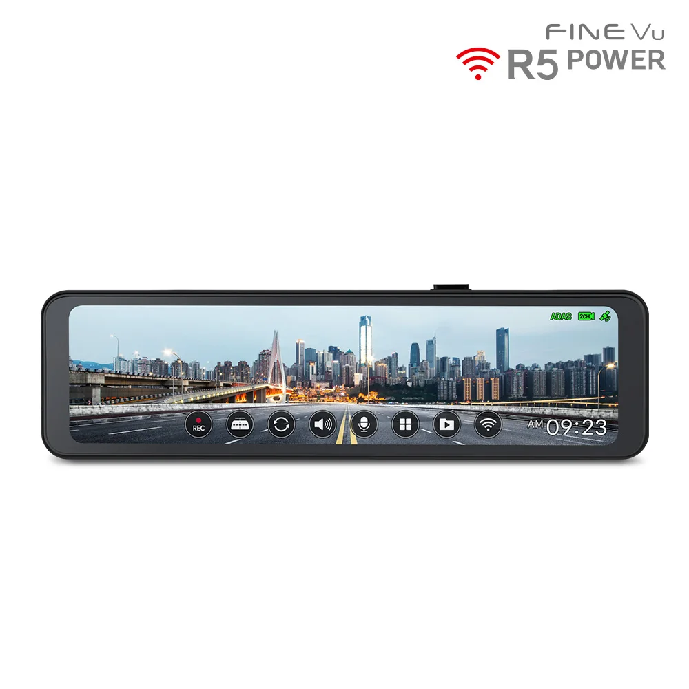 [100 billion Festa] [Indoor Type] Finevu R5 POWER Wi-Fi Room mirror black box dash cam 2 channel Q/F 26cm large screen