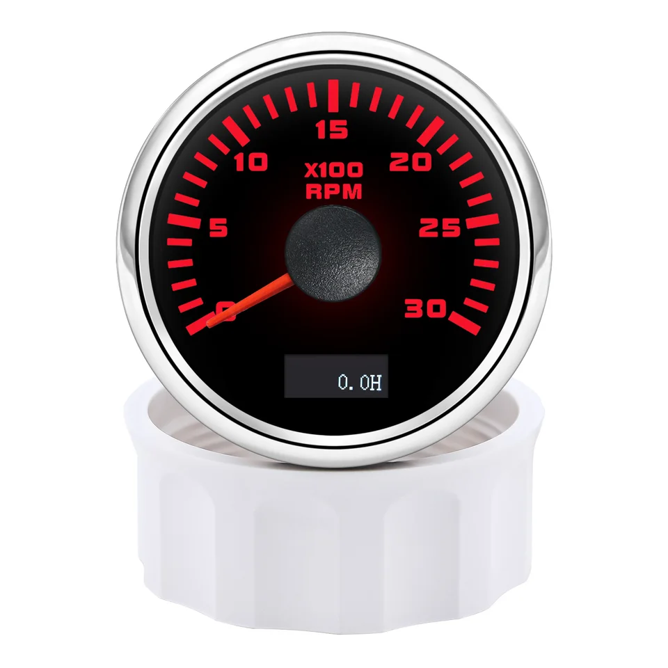 YUA jauge de régime Tachymètre 85 mm 3000 tr/min avec compteur horaire