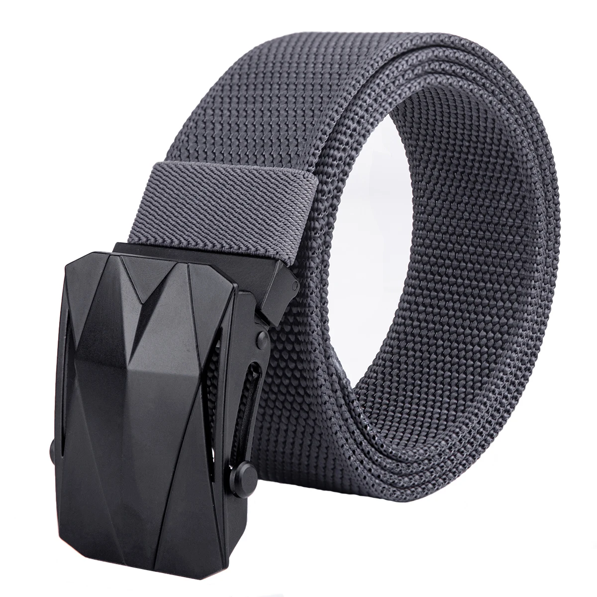 Nylon Belt for Men Tactical Style Military Belt Adjustable No Hole Belts with Metal Buckle