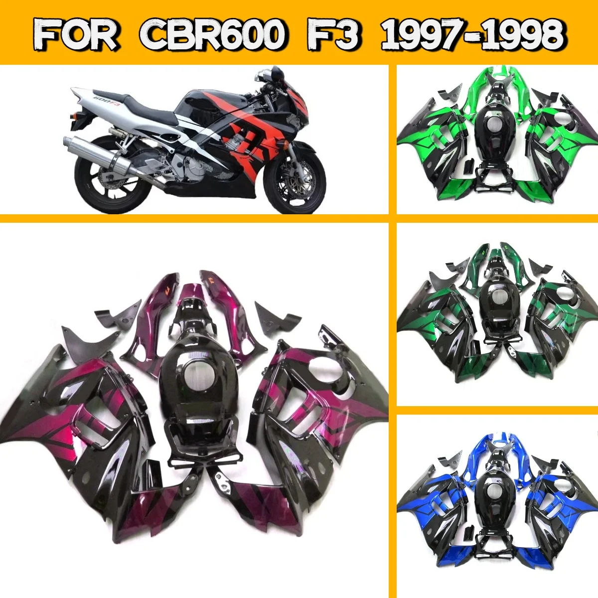 

Full Fairings for 1997 1998 Honda CBR600 F3 Complete Motorcycle Plastic Component Fairing Panel Kit 97 98 CBR 600 F3