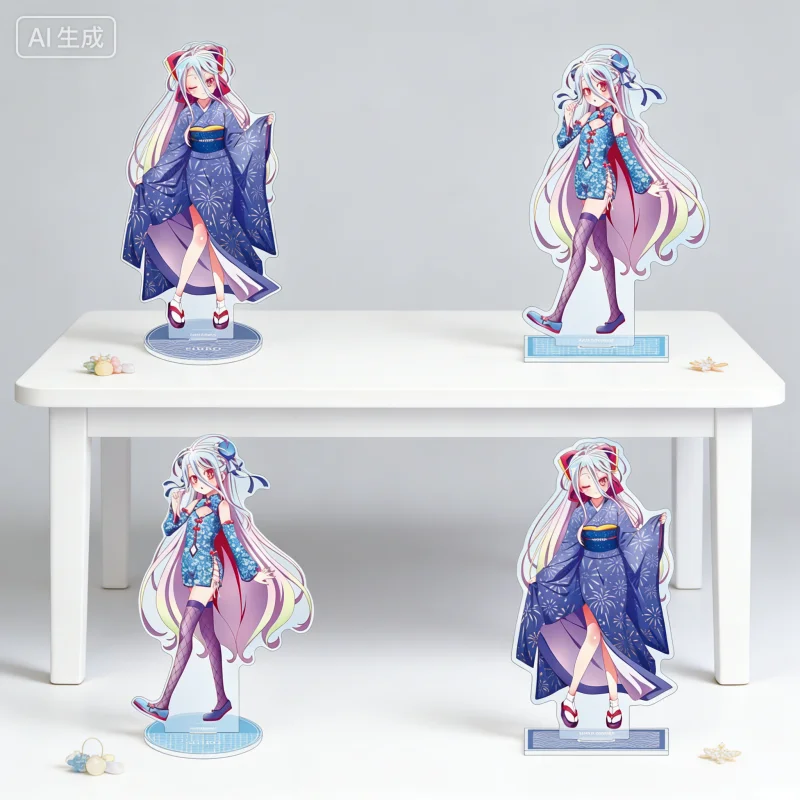 No Game No Life - Figura Acrílica de Sora Shiro Jibril de 15 cm, Llavero, Decoración de Escritorio de Anime, Artículo Coleccionable