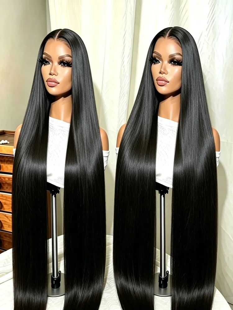 

20 42 Inch 13x6 13x4 250% HD Lace Front Wig Bone Straight Human Hair For Black Women 360 Full Coverage Preplucked Natural Hairline