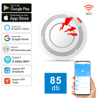 Tuya Smart WiFi Smoke Sensor 360° Fire Detection 85dB Sound Alarm With SmartLife APP Control  Alexa/Google Home Compatibility