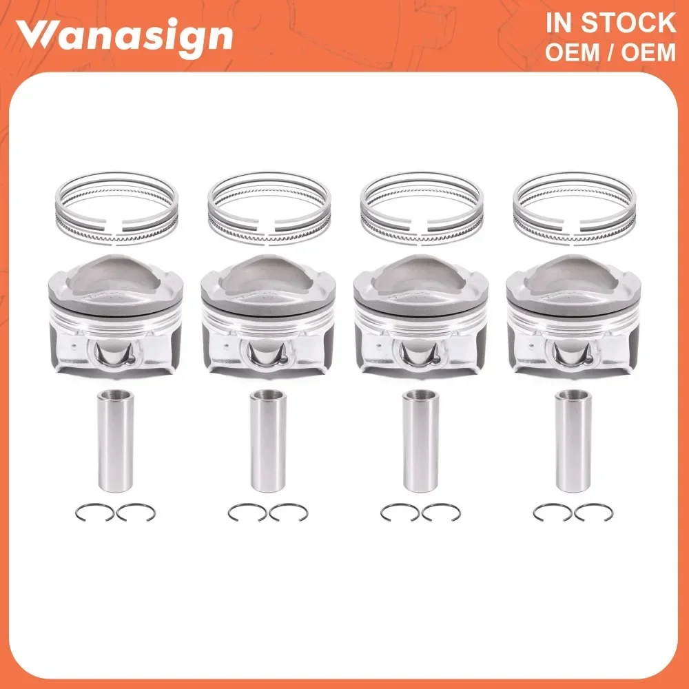 Engine 4PCS Piston With Ring Kit 79.50mm STD Oversize 0.5 Fit 1.6 L For Volvo S60 S80 V40 V60 V70 B4164T3 B4164T4 1.6L GAS 01-22 view 2