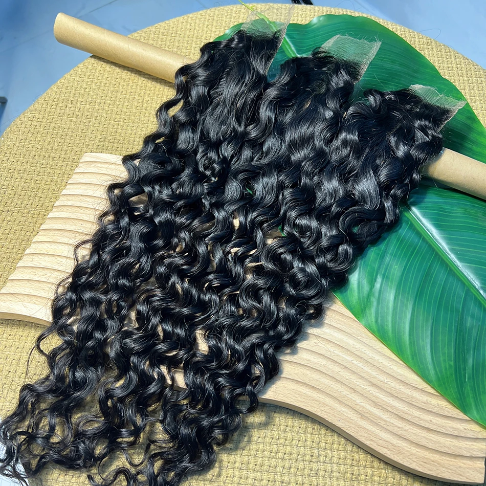 Water Wave 2x6 HD Lace Closure Human Hair Deep Parting Preplucked Bleached Knots Invisible Lace Natural Color Raw Hair For Women