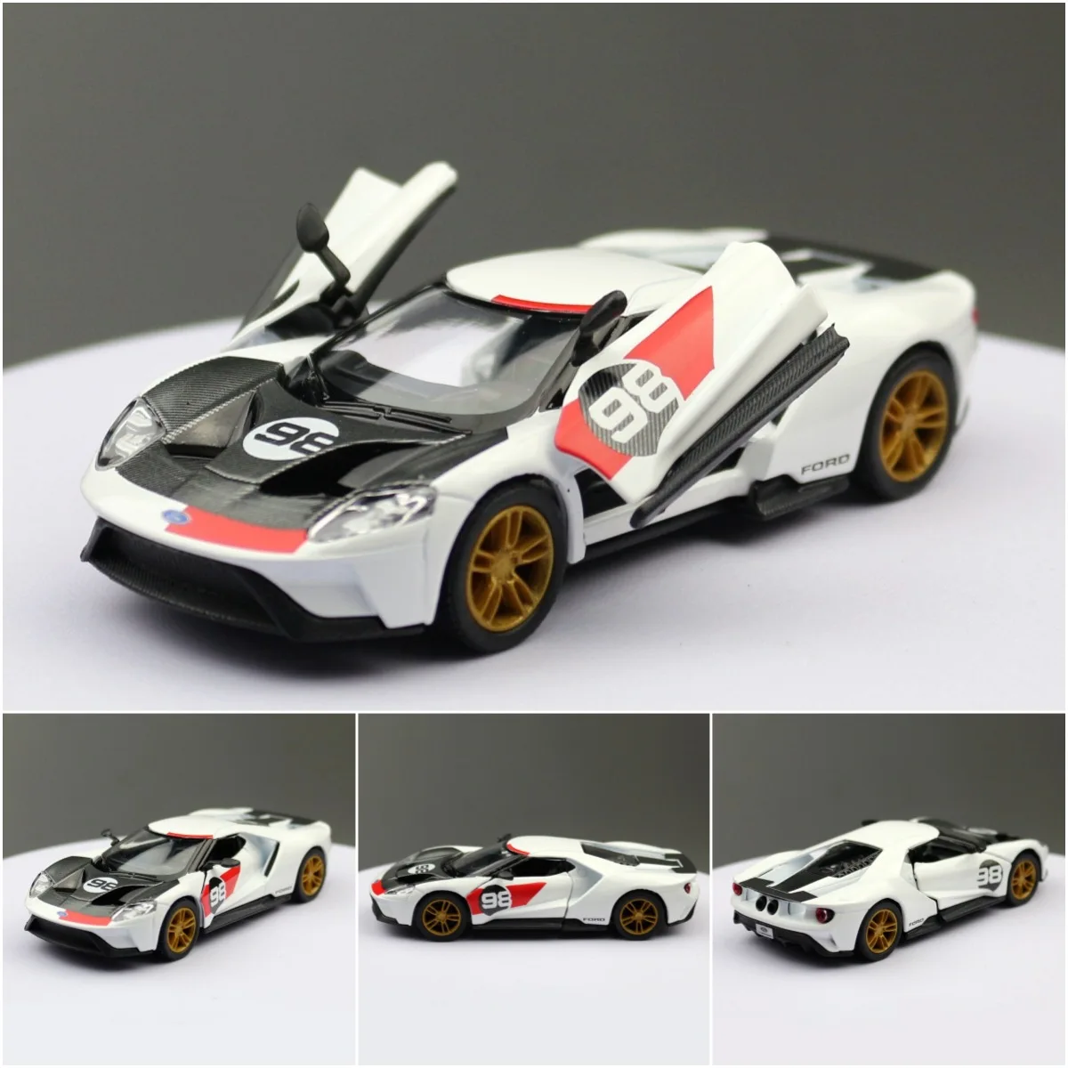 フォードgt 2017子供用車モデル,合金車,ダイキャスト,おもちゃの車,ミニチュアスケール,1:38