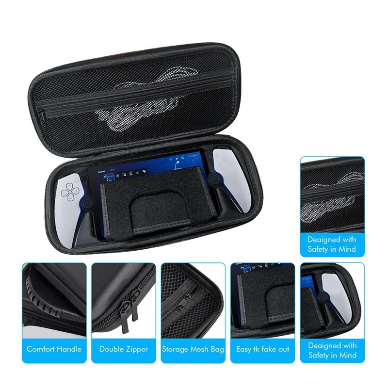 B03B-Protective Travel Case Portable Carry Storage Case Shockproof Hand Storage Bag For Playstation Portal PS5 Game Console