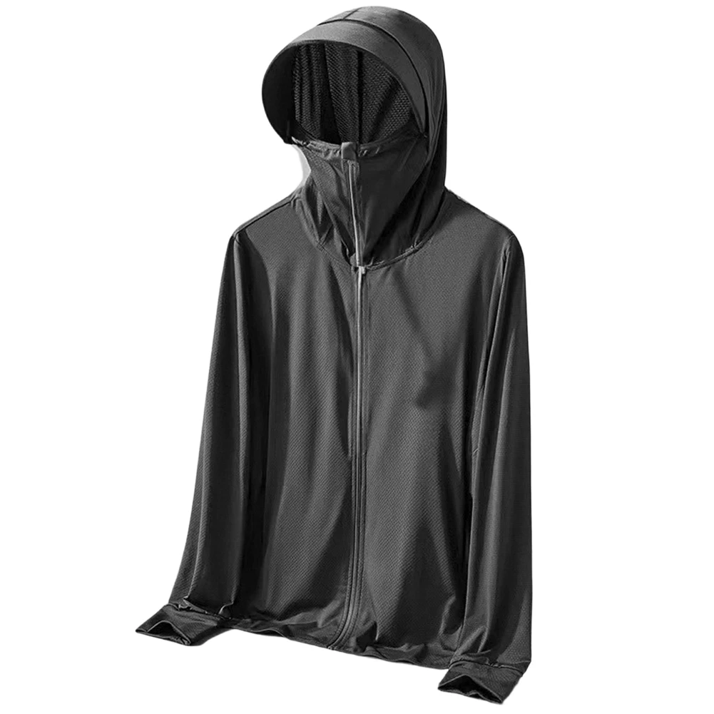 Men's Lightweight Sun Protection Hooded Jacket - Quick Dry Breathable Outdoor Coat for Fishing Hunting and Field Work