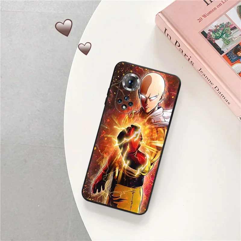 Silicone Black Phone Case for Honor x8b Magic5 x9 x7 b x6 x8 a 90 70 8x x8a x7b One Punch Man anime Pixel 6a 7a 8a 7 8 Pro Cover