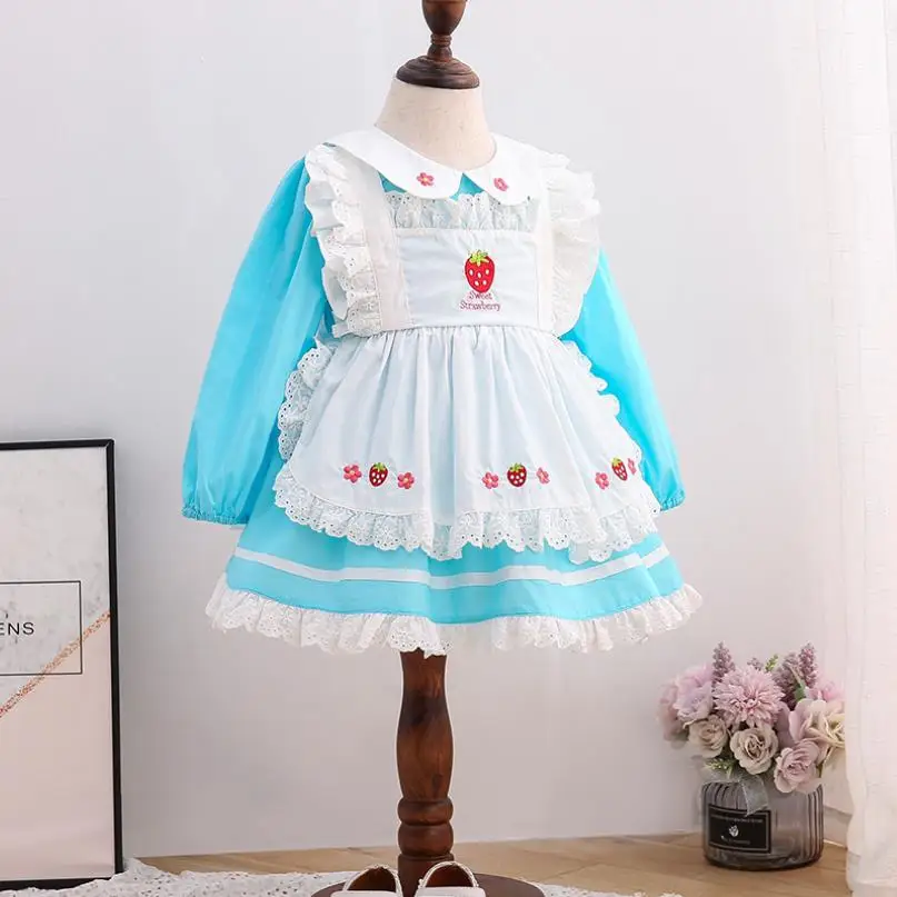 

Spanish Princess Dress Spring Autumn New Long Sleeve Embroidery Dress Kids Cotton Comfort Party Dress Ggirl Dress 1-6Y Wz1176