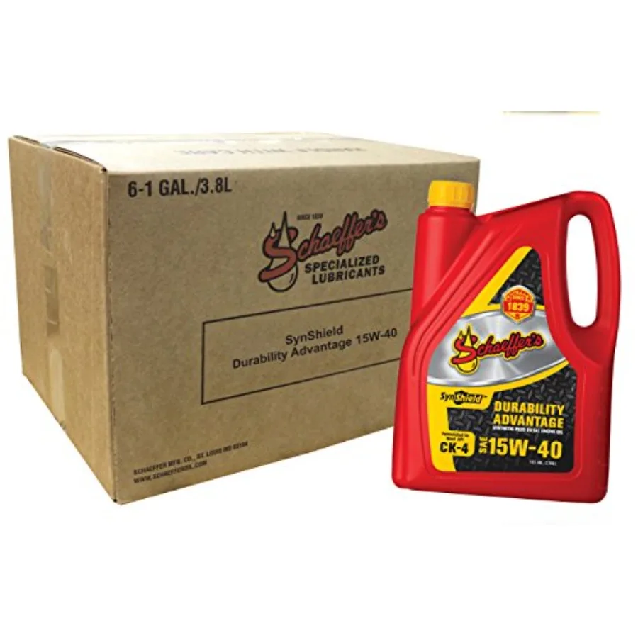 

Schaeffer Manufacturing Co. 0700CK4-006 SynShield Durability Advantage Diesel Engine Oil 15W-40 1-Gallon Bottle Pack of 6 High-