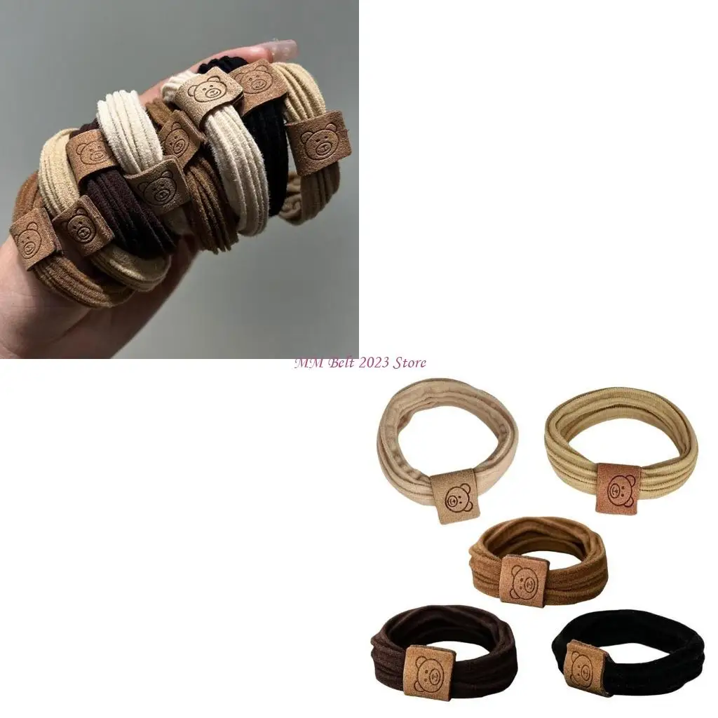 

49ME Simple Hair Tie Elastic Scrunchies Bear Simple Scrunchies Hair Tie