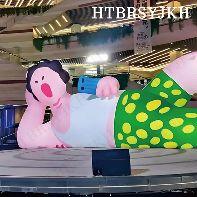 

Inflatable giant lazy person with blower, outdoor square, shopping mall, park activity decoration props