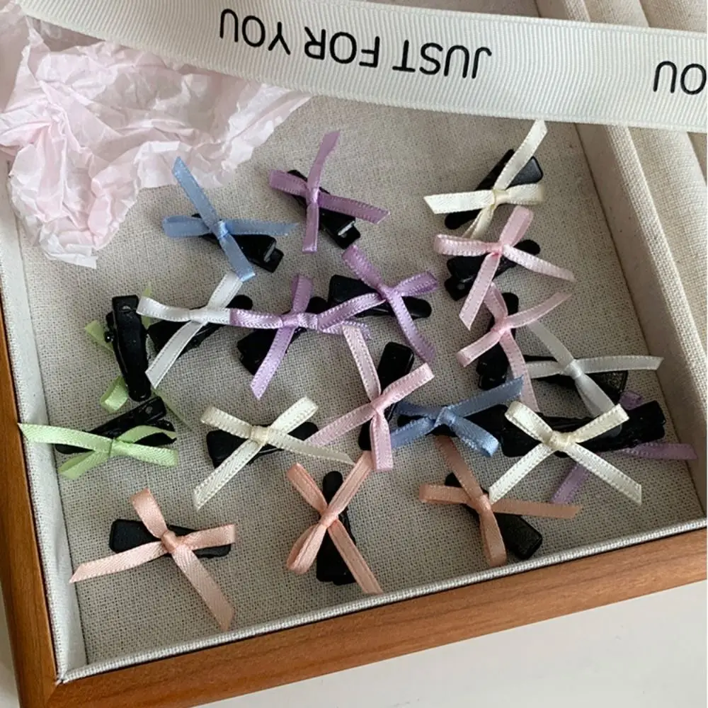 1PC Mini Bowknot Hair Clips Ballet Ribbon Hair Accessories Fairy Bang Clip Headwear Sweet Bow Hairpin Headdress For Girls Lovely