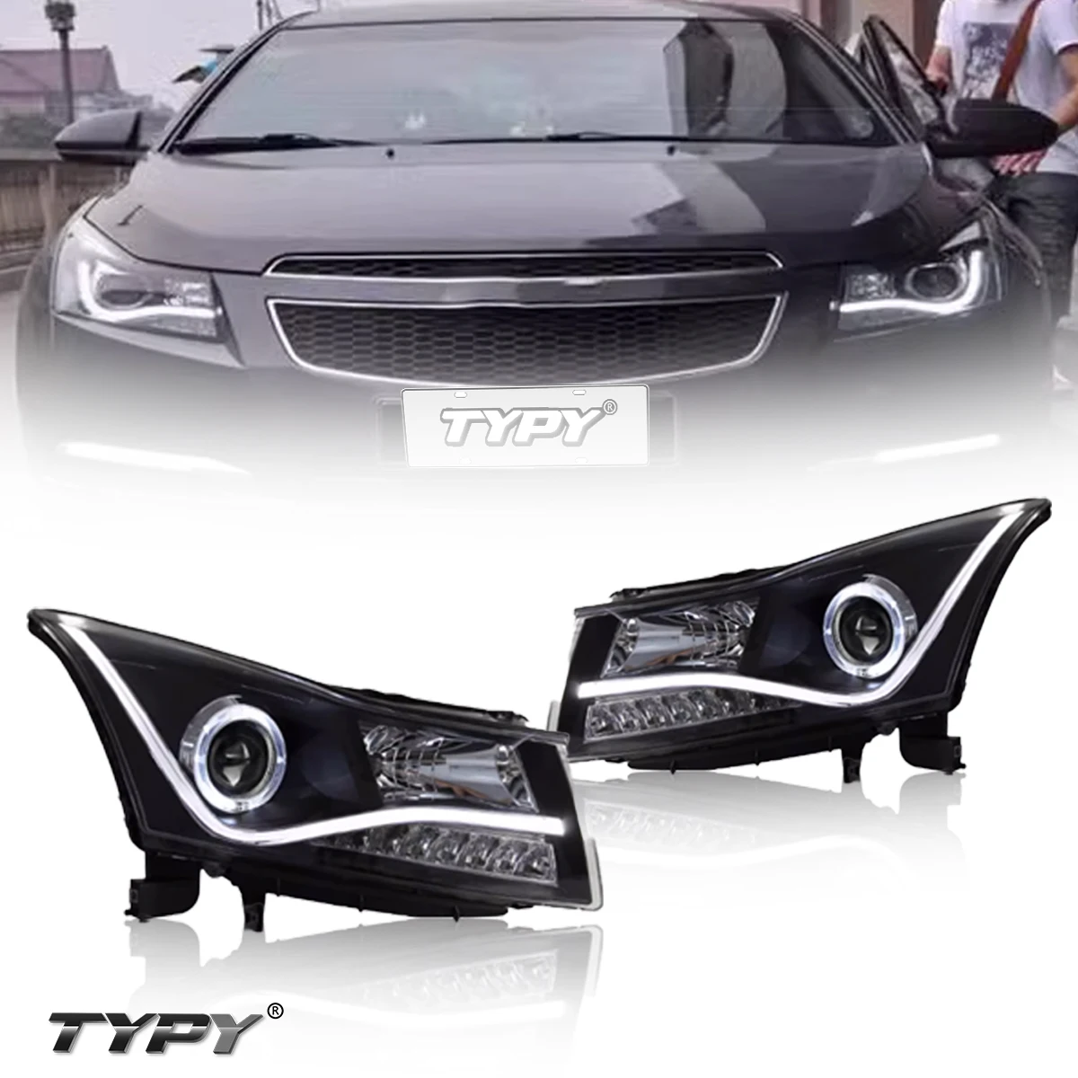 

TYPY Car HeadLamp Accessories Upgrade to NEW Cruze Dynamic Turn Signal Lamp Car Head Lamp Assembl For Chevrolet Cruze 2009-2016