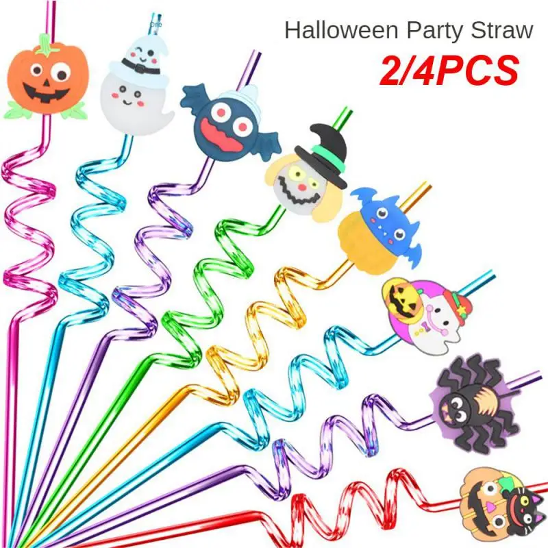 2/4PCS Drinking Straw Vibrant And Colorful Party -catching Need Lovely Trend Unique Birthday Decorations