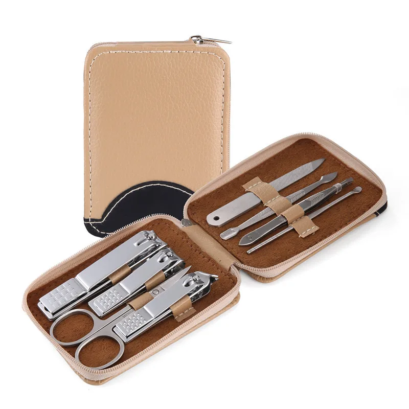 ステンレス鋼のネイルクリッパー,8個,カット,マニキュアアクセサリー