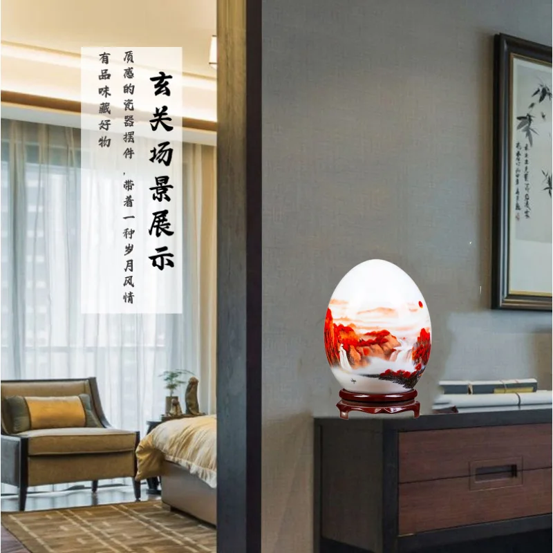 

Modern New Chinoiserie Living Room Home Decoration Ornaments Creative Ceramic Egg Crafts Study Room Rack Ornaments