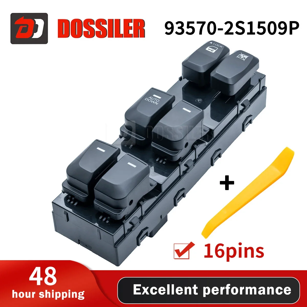 

93570-2S1509P Dossiler new Esirsun Window Front Left Master Main Switch Fit For Hyundai Tucson 2010-2015 16PINS 93570-2S150