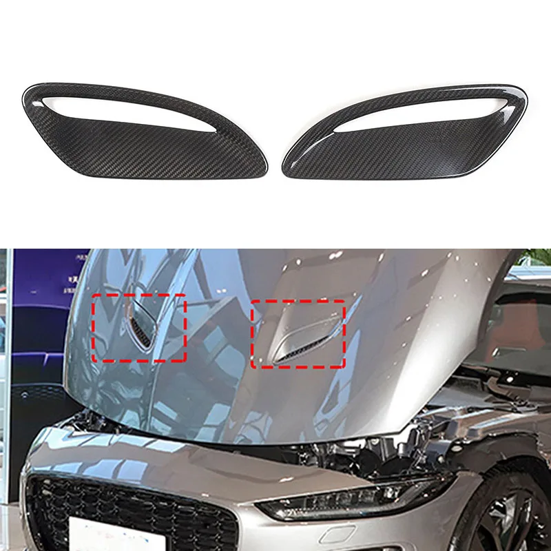 Real Carbon Fiber For Jaguar F-Type 2021-2024 Car styling Car Hood Vent Decoration Sticker External Accessories