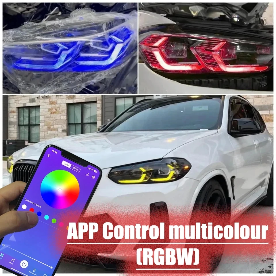 for 2022, 2023 BMW X3 X3M G01, G08 X4 X4M G02 F97 F98 RGB LCI Blue, Red, Yellow, Daytime Running Lights, DRL LED Module