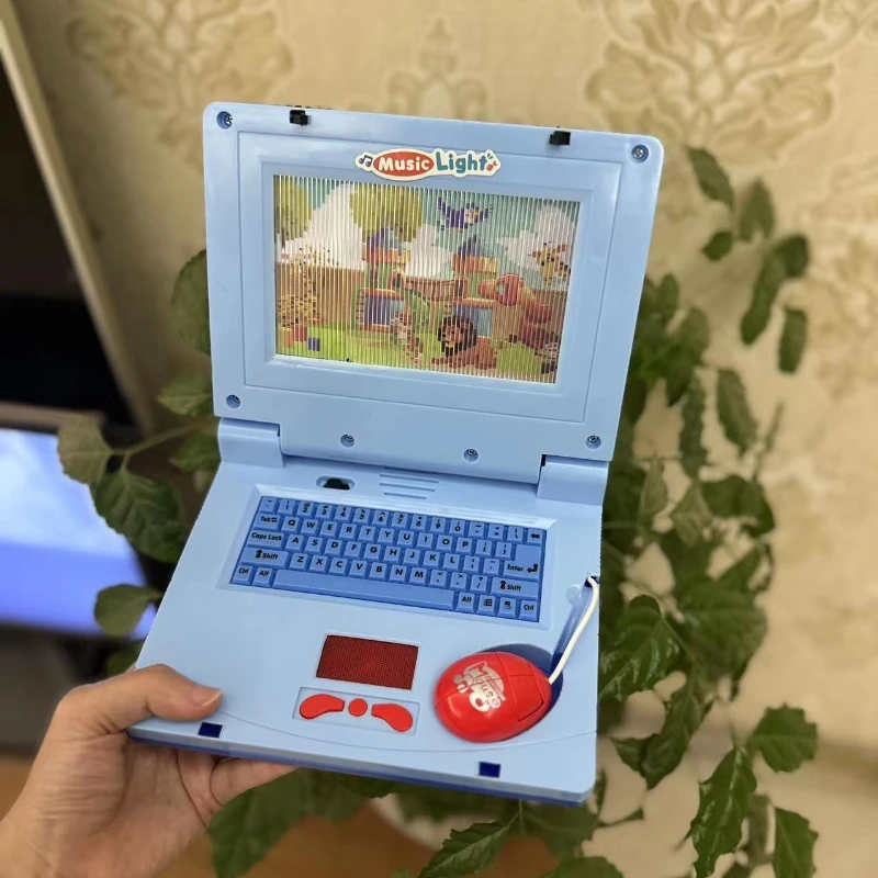 English Version Simulationk Notebook with Animation Lighting Music Cartoon Computer Children Enlightenment Early Education Toys